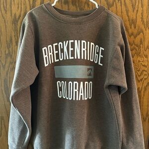 breckenridge Brown Crewneck Sweatshirt with White Colorado Print